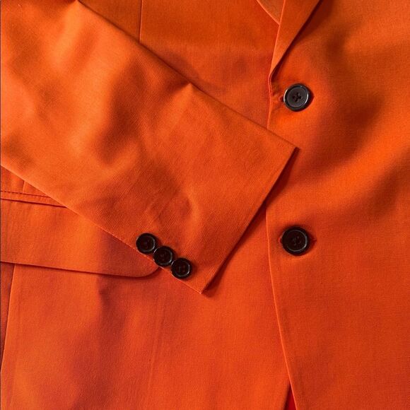 Orange Men's Blazer Formal Prom Suit Jacket 2 Button Notched Lapel Size S NEW - Picture 10 of 11